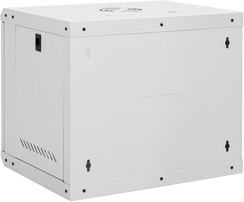 9U Wall-Mounted Network Cabinet, 19-Inch IP20 Steel Rack Enclosure, Grey, 53 x 40 x 45 cm, Lockable Glass Front, Removable Panels, 40 kg Capacity in Kuwait