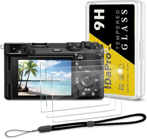 Screen Protector for Sony Alpha A7R IV / A7R III / A7R II / A7 III / A7 II / A7S III / A7S II [3+1 Pack] ， iDaPro Tempered Glass Easy Installation in Kuwait