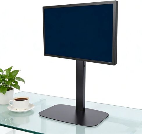 Cuifati Single Screen Desk Stand, Height Adjustable Tilt Rotation Freestanding Design for 14 to 32 Inch Screens, with Cable Management System, 75x75 100x100 mm Compatible in Saudi Arabia