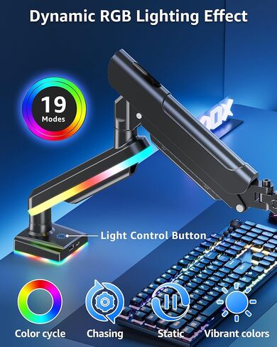 MOUNTUP RGB Single Monitor Arm Single Monitor Desk Mount in Saudi Arabia