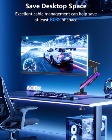 MOUNTUP RGB Single Monitor Arm Single Monitor Desk Mount in Saudi Arabia