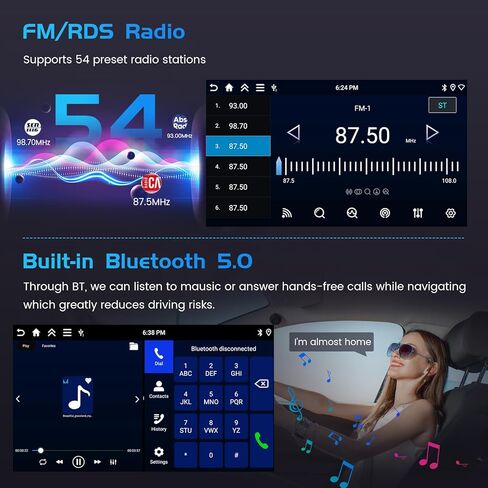 4G 64G for Honda Element 2002-2006 Radio CarPlay 10.1" Incell Touchscreen Car Stereo Android 15 Android Auto Bluetooth 5.0 GPS WiFi 18UI Backup Camera in Kuwait