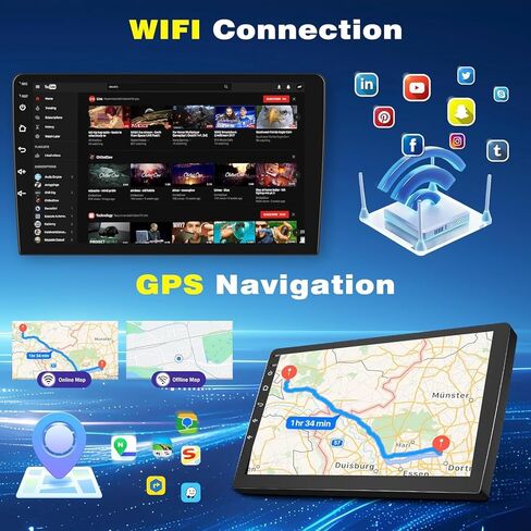 Double Din Car Stereo for Nissan Versa 2012-2019 with Wireless CarPlay and Android Auto, 7" IPS Touchscreen 2G+32G Android 14 Car Radio Support Bluetooth WiFi GPS SWC FM RDS Mirror Link Backup Camera in Saudi Arabia