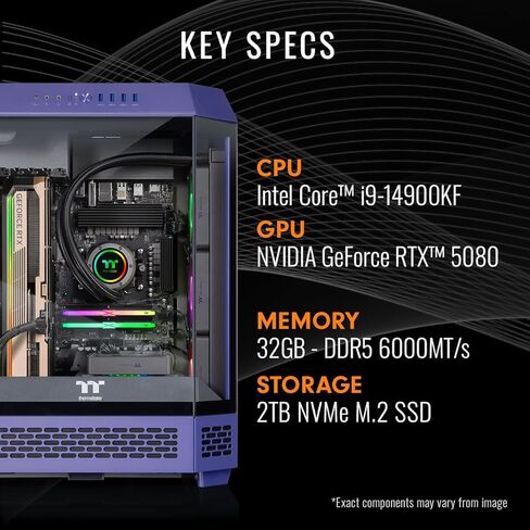 Thermaltake LCGS Reactor i1480F Gaming Desktop (Intel® Core™ i9-14900KF, ToughRam 32GB DDR5 6000MT/s RGB Memory, NVIDIA® GeForce RTX™ 5080, 2TB NVMe M.2, WiFi, Windows 11) T6FD-Z790-580-LCS in Saudi Arabia