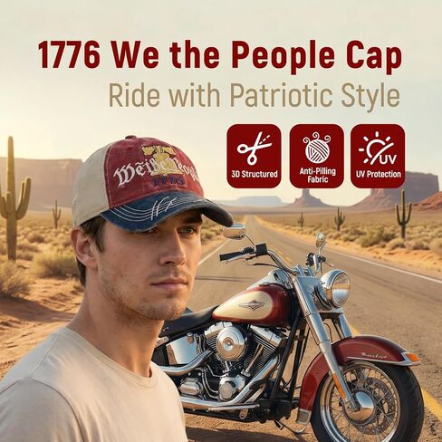 قبعة We The People، قبعة الذكرى السنوية الأمريكية لمدة 250 عامًا، قبعة بيسبول من القماش قابلة للتعديل والمطرزة لعيد الاستقلال/المناسبات الوطنية، قبعة الولايات المتحدة الأمريكية رقم 250 للرجال والنساء in Kuwait