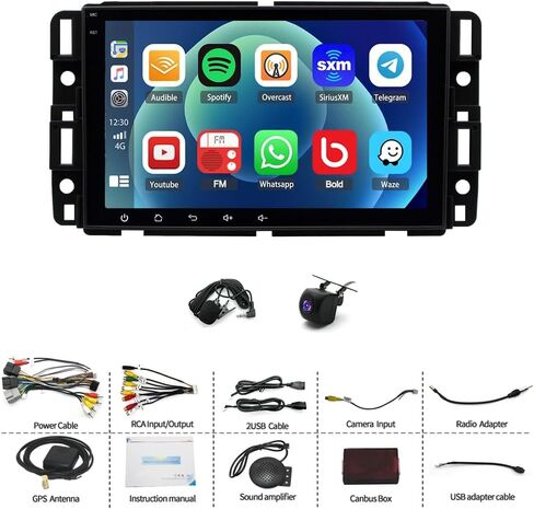 2+32G Double Din Car Stereo for Buick Lucerne 2006-2011 Wireless Carplay Android Auto 8" Touchscreen Radio for Buick Lucerne Head Unit Backup Camera Carplay Android Auto GPS Navigation Mirror Link in Saudi Arabia
