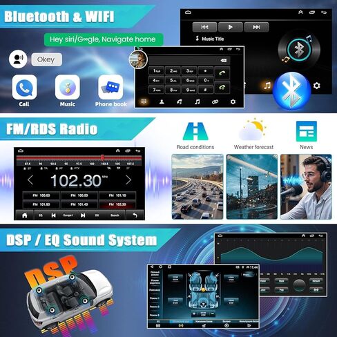 2+32G Double Din Car Stereo for Buick Lucerne 2006-2011 Wireless Carplay Android Auto 8" Touchscreen Radio for Buick Lucerne Head Unit Backup Camera Carplay Android Auto GPS Navigation Mirror Link in Saudi Arabia