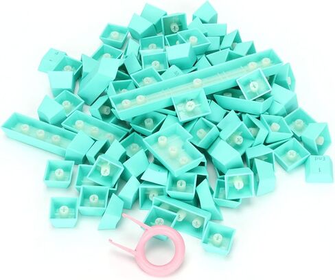 PBT Keycaps, 108 Keys P9 Mechanical Keyboard Key Backlit Key Character Translucent Key DIY Keycaps,for 61/64/87/104/108 Key Mechanical Keyboards(Cyan) in Saudi Arabia