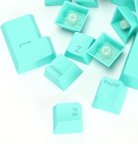 PBT Keycaps, 108 Keys P9 Mechanical Keyboard Key Backlit Key Character Translucent Key DIY Keycaps,for 61/64/87/104/108 Key Mechanical Keyboards(Cyan) in Saudi Arabia