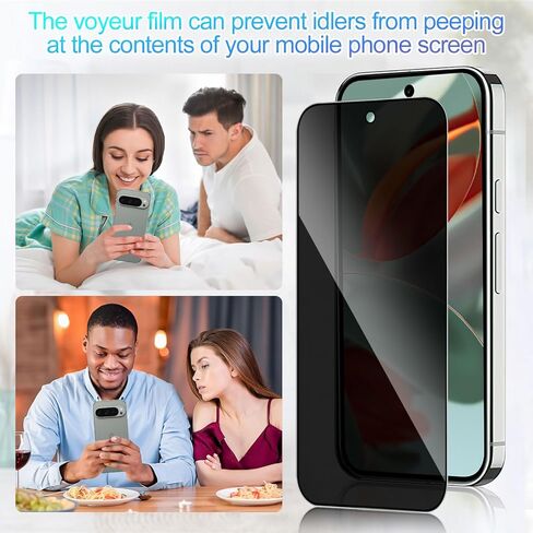 2 Pack Privacy Screen Protector for Google Pixel 9 Pro XL 6.8 inch [Anti-Spy Tempered Glass] [Fingerprint Unlock Support], Anti-Scratch, Bubble-Free, Easy Install 9H Protective Glass in Saudi Arabia