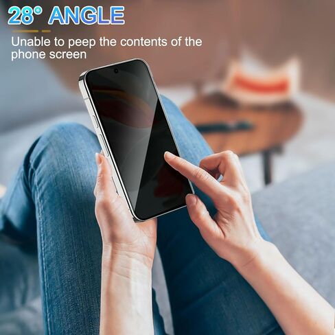 2 Pack Privacy Screen Protector for Google Pixel 9 Pro XL 6.8 inch [Anti-Spy Tempered Glass] [Fingerprint Unlock Support], Anti-Scratch, Bubble-Free, Easy Install 9H Protective Glass in Saudi Arabia