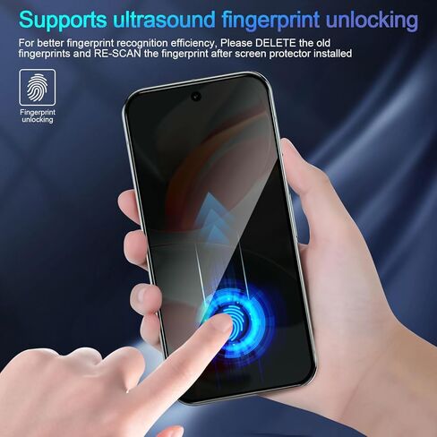 2 Pack Privacy Screen Protector for Google Pixel 9 Pro XL 6.8 inch [Anti-Spy Tempered Glass] [Fingerprint Unlock Support], Anti-Scratch, Bubble-Free, Easy Install 9H Protective Glass in Saudi Arabia