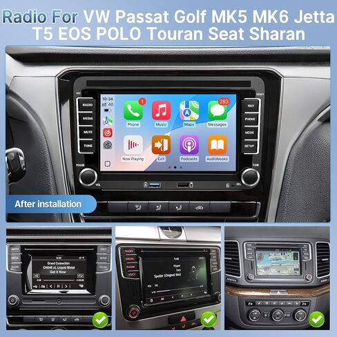 Leadfan Android Car Stereo Radio for VW Volkswagen Jetta Passat Tiguan, 7'' Screen for Passat Car Radio, Support Wireless Carplay/Android Auto/Bluetooth/GPS Navigation/Backup Camera in Saudi Arabia