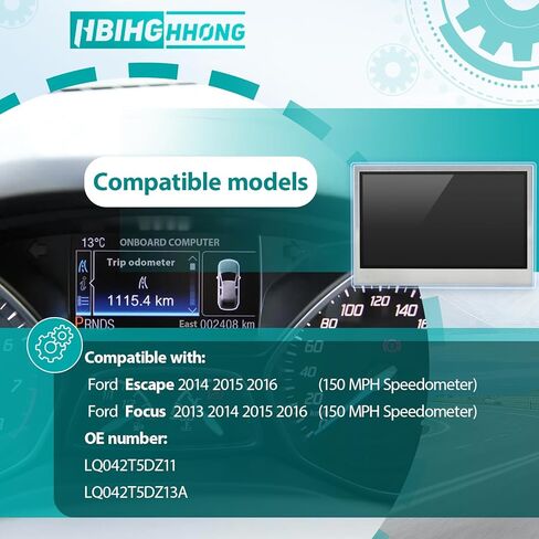 4.2 Inches LCD Display Color for 2014-2016 Ford Escape 2013-2016 Ford Focus Display Replacement 150 MPH Speedometer Instrument Fit LQ042T5DZ11, LQ042T5DZ13A with Repair Tools in Saudi Arabia
