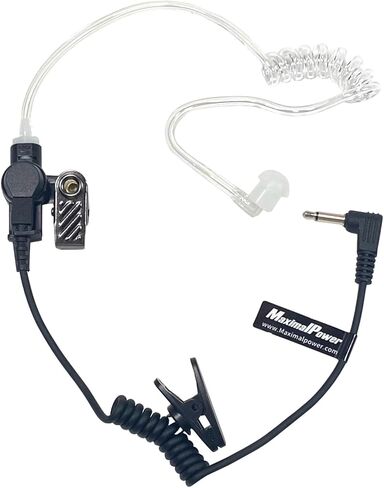 MaximalPower 3.5mm RECEIVER/LISTEN ONLY Surveillance Headset Earpiece with Clear Acoustic Coil Tube Earbud Audio Kit For Two-Way Radios, Transceivers and Radio Speaker Mics Jacks (10 Pack, Short Cord) in Saudi Arabia