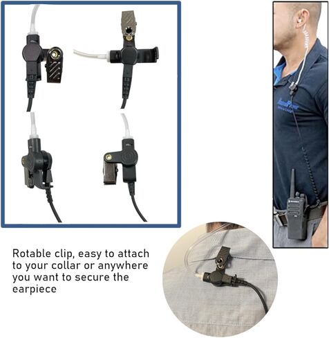 MaximalPower 3.5mm RECEIVER/LISTEN ONLY Surveillance Headset Earpiece with Clear Acoustic Coil Tube Earbud Audio Kit For Two-Way Radios, Transceivers and Radio Speaker Mics Jacks (10 Pack, Short Cord) in Saudi Arabia