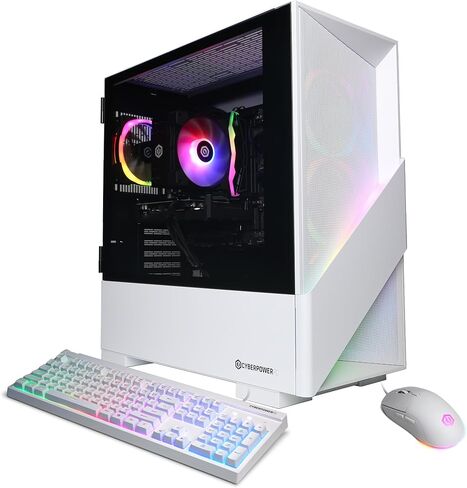 كمبيوتر ألعاب CyberPowerPC Gamer Xtreme VR، Intel Core Ultra 5 225F 3.3 جيجا هرتز، Radeon RX 9060 XT 8 جيجا، 16 جيجا DDR5، 1 تيرابايت PCIe 4.0 SSD، جاهز للواي فاي ونظام التشغيل Windows 11 Home (GXiVR8060A39) in Saudi Arabia