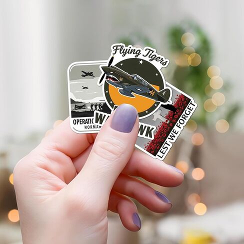 50 Pcs WW2 History Vinyl Sticker Waterproof World War 2 Stickers Historical Decals Water Bottle Notebook Phone Tablet Laptop Bike Skateboard Helmet Christmas Gifts for Teens Students Coworkers in Saudi Arabia