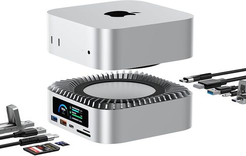 MAC MINI M4 Stand - MANT HELPTICAL MOUNT ALUMINIM HELPTICAL FOR M4 & M4 PRO (2024) - تبديد الحرارة الأمثل - حامل حالة MAC MINI M4 - ملحقات MAC MINI M4 in Saudi Arabia