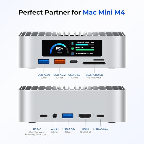 MAC MINI M4 Stand - MANT HELPTICAL MOUNT ALUMINIM HELPTICAL FOR M4 & M4 PRO (2024) - تبديد الحرارة الأمثل - حامل حالة MAC MINI M4 - ملحقات MAC MINI M4 in Saudi Arabia