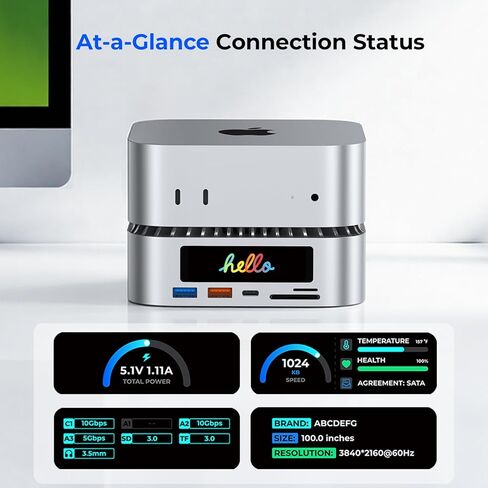 MAC MINI M4 Stand - MANT HELPTICAL MOUNT ALUMINIM HELPTICAL FOR M4 & M4 PRO (2024) - تبديد الحرارة الأمثل - حامل حالة MAC MINI M4 - ملحقات MAC MINI M4 in Saudi Arabia