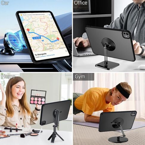 Telaso Magnetic for iPad Pro 11 inch 2025/2024 (M5/M4) Case, Supports Pencils, Translucent Matte Back Soft TPU Bumper Military Grade Shockproof Protective Case for iPad Pro 11 inch 2025/2024, Black in Saudi Arabia