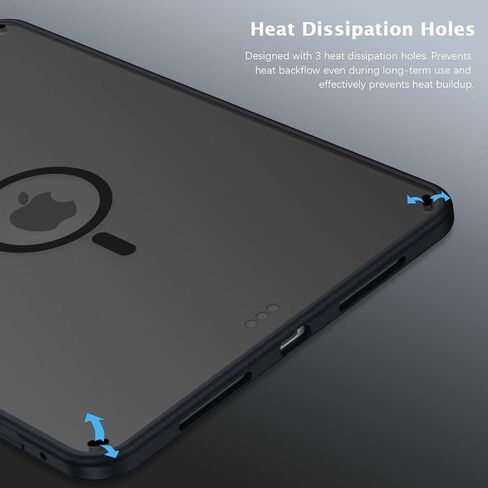 Telaso Magnetic for iPad Pro 11 inch 2025/2024 (M5/M4) Case, Supports Pencils, Translucent Matte Back Soft TPU Bumper Military Grade Shockproof Protective Case for iPad Pro 11 inch 2025/2024, Black in Saudi Arabia