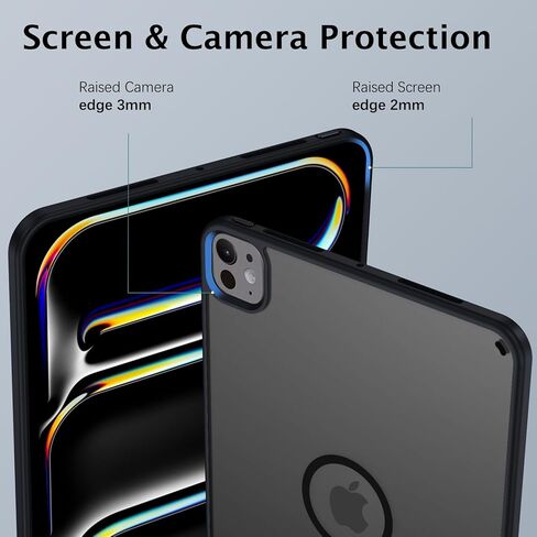 Telaso Magnetic for iPad Pro 11 inch 2025/2024 (M5/M4) Case, Supports Pencils, Translucent Matte Back Soft TPU Bumper Military Grade Shockproof Protective Case for iPad Pro 11 inch 2025/2024, Black in Saudi Arabia