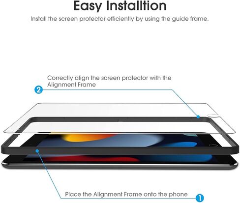 واقي شاشة OMOTON [3 عبوات] متوافق مع iPad 10.2 بوصة - واقي شاشة من الزجاج المقوى in Kuwait