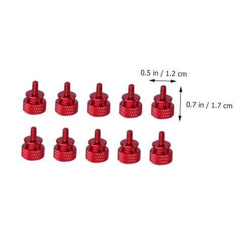 NUOBESTY 10pcs Aluminum Alloy Computer Case Thumbscrews Red DIY Hand-tightened Chassis Fixing Screws for PC Builders and Repairers in Saudi Arabia