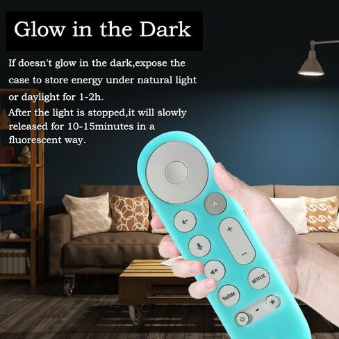 Remote Cover Compatible with Google Chromecast 4K 2024,Protective Remote Case for Google TV Streamer 4K 2024 Voice Remote Glow Sky Blue in Saudi Arabia