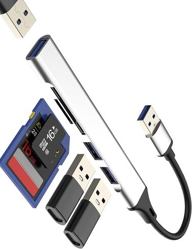 محور USB قارئ بطاقة SD للكمبيوتر محول Micro SD (5 في 1) محطة إرساء للكمبيوتر المحمول ذاكرة خارجية كاميرا خارجية قابس TF ملحقات متعددة المنافذ كابل تمديد الألعاب 3.0 سلك موسع محرك فلاش MacBook Car in Kuwait