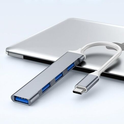 1 Pc USB C Hub 4-in-1 with 4 USB 3.0 Ports and Type-C Power Delivery, Compact Slim Design for Laptops Tablets Office Travel, TypeC in Saudi Arabia