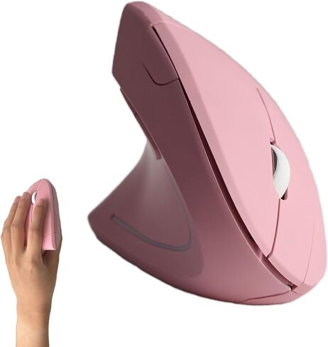 Urby Left Handed Mouse, Vertical Left Handed Ergonomic Wireless Mouse, Ideal for Lefty Users, Gaming & Office Use, Compatible with Windows/macOS/iPadOS. Pink in Saudi Arabia