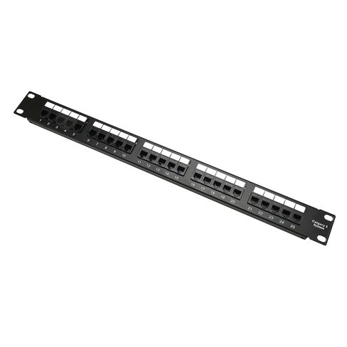 RJ11 Through Coupler 25 Ports Anti Interference Gold Plated Pin CAT3 Patch Panel for 19 Inch Rack Cabinet in Saudi Arabia