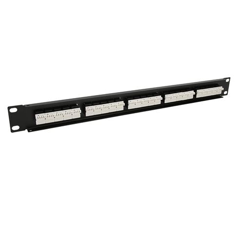 RJ11 Through Coupler 25 Ports Anti Interference Gold Plated Pin CAT3 Patch Panel for 19 Inch Rack Cabinet in Saudi Arabia