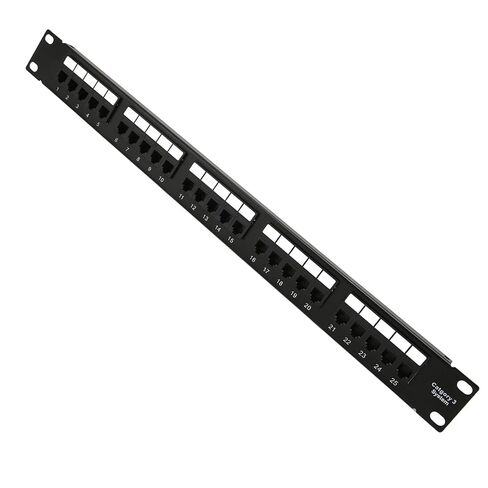 RJ11 Through Coupler 25 Ports Anti Interference Gold Plated Pin CAT3 Patch Panel for 19 Inch Rack Cabinet in Saudi Arabia