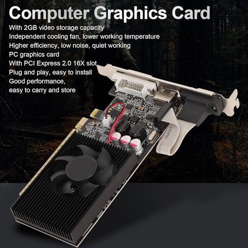 Pomya GT730 2GB GDDR3 Graphics Card, Core Frequency 810MHz, Cooling Fan, 2560x1600 Resolution, PCI Express 2.0 16X Slot, Support for 10, for Vista, for Linux, 11, 7, 8 (GT730 2GB in Saudi Arabia