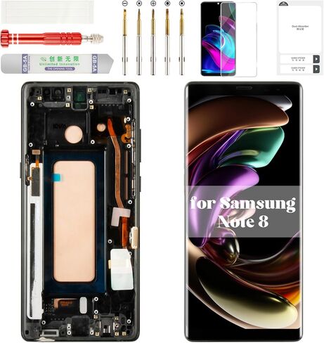 TFT for Samsung Note 8 Screen for Samsung Galaxy Note 8 LCD Digitizer Screen Replacement for Samsung Note 8 Display Touch Assembly with Frame SM-N950 (Black) in Saudi Arabia