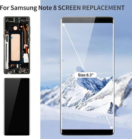 TFT for Samsung Note 8 Screen for Samsung Galaxy Note 8 LCD Digitizer Screen Replacement for Samsung Note 8 Display Touch Assembly with Frame SM-N950 (Black) in Saudi Arabia