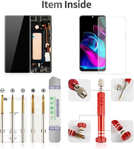 TFT for Samsung Note 8 Screen for Samsung Galaxy Note 8 LCD Digitizer Screen Replacement for Samsung Note 8 Display Touch Assembly with Frame SM-N950 (Black) in Saudi Arabia