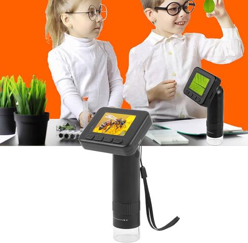Digital Microscope, 50-1000X Adjustable USB Handheld Microscope Inspection Camera with 2 Inch LCD Screen, 8 LED Lights Portable Microscopes Camera for Kids Adults, for Rocks in Saudi Arabia