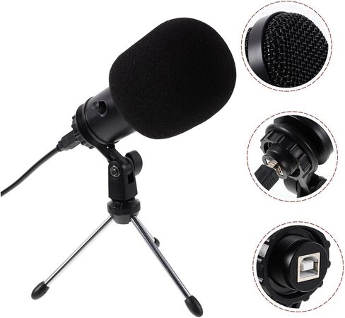 USB Condenser Microphone with Cardioid Pickup Noise Reducing Streaming Mic for Video Conference and Recording Plug and Play Desktop Tripod Compatible with Computer and Laptop in Saudi Arabia