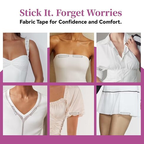 200 Strips Fashion Double Sided Tape for Clothes - Hypoallergenic Dress Tape Fabric to Skin,Skin-Friendly Body Tape & Clothing Tape in Kuwait