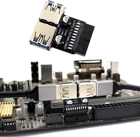 محول USB3.0 من النوع C للوحات الأم للكمبيوتر 19/20PIN إلى 2 منفذ USB A أنثى in Saudi Arabia