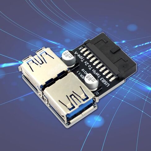 محول USB3.0 من النوع C للوحات الأم للكمبيوتر 19/20PIN إلى 2 منفذ USB A أنثى in Saudi Arabia