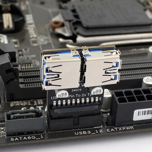 محول USB3.0 من النوع C للوحات الأم للكمبيوتر 19/20PIN إلى 2 منفذ USB A أنثى in Saudi Arabia