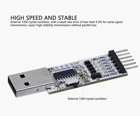 EBTOOLS USB إلى TTL وحدة محول محول تسلسلي، واجهة USB كاملة السرعة، 3.3 فولت 5 فولت دعم الجهد المزدوج، نطاق معدل الباود 50 بت في الثانية إلى 2 ميجابت في الثانية، مع سلك توصيل in Kuwait
