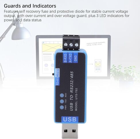 محول Bewinner USB إلى RS485 RS232 صناعي، شريحة CH343G مع 1000000 بت في الثانية، صمام ثنائي TVS وفتيل الاسترداد الذاتي، محول تسلسلي معزول لـ PLC، التحكم الصناعي in Kuwait