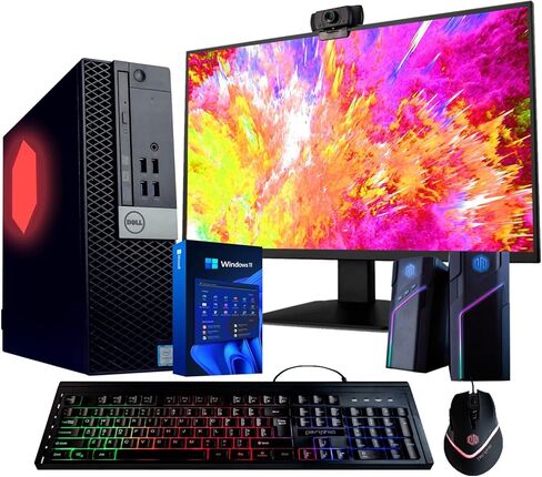 كمبيوتر مكتبي Dell Optiplex 5060 (RGB) | رباعي النواة إنتل i5 (3.2 جيجا هرتز) | ذاكرة وصول عشوائي DDR4 سعة 8 جيجابايت | 500 جيجابايت SSD الحالة الصلبة | شاشة LCD مقاس 22 بوصة | لوحة مفاتيح وماوس RGB | ويندوز 11 برو (متجدد) in Kuwait